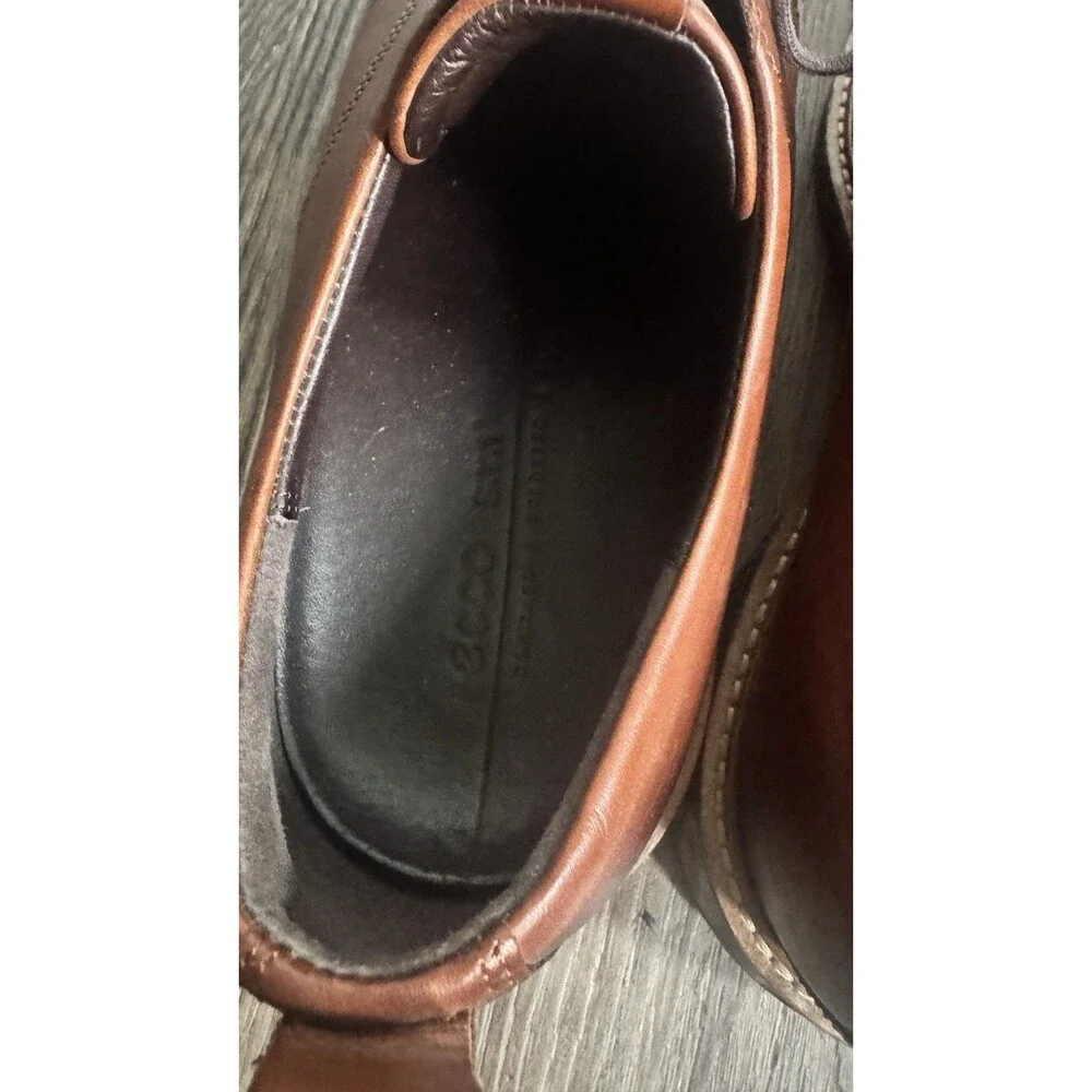 ECCO Men's ST.1 Hybrid Cognac Brown Plain Toe Dress Shoes EU 45 Size 11-11.5